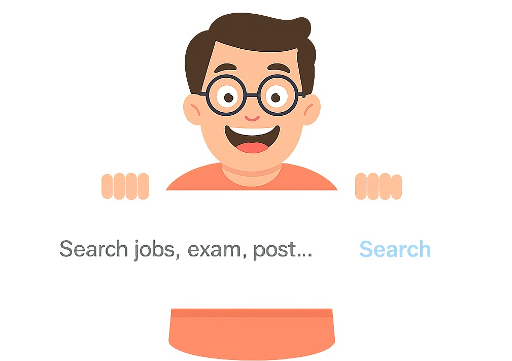 Cartoon Holding Search Bar